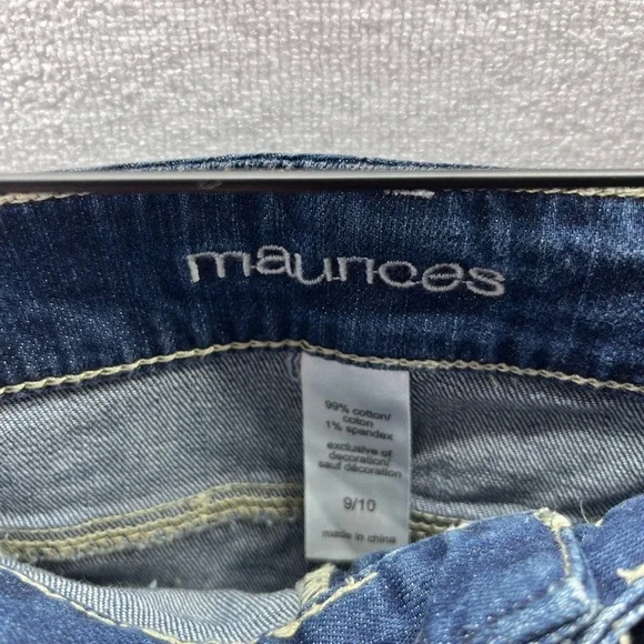 Maurices Cut off Denim Shorts Womens 9/10 Distresses Cute Stretch Summer 2090 - Picture 2 of 6